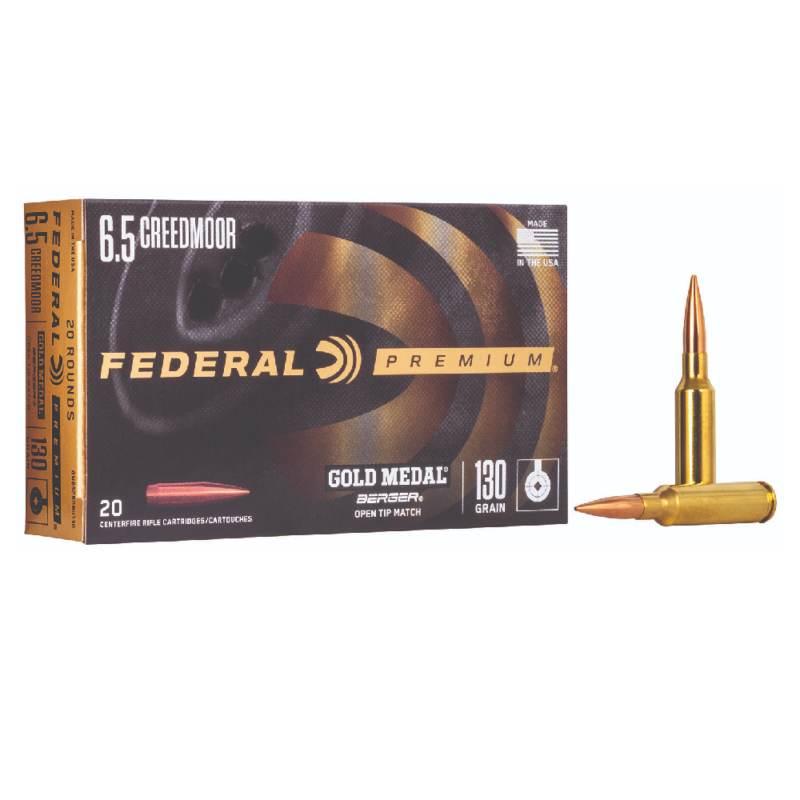 Federal Gold Medal 6.5Creedmoor 130gr Berger Hybrid 250 Rds. (SKU: GM65CRDBH130)